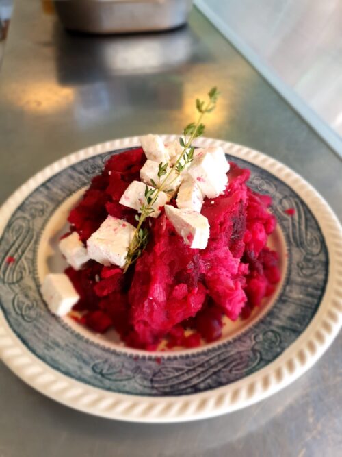 Stamppot geroosterde rode biet met feta