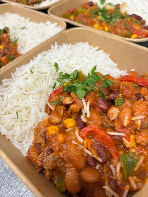 Chili con carne met rundergehakt en witte rijst