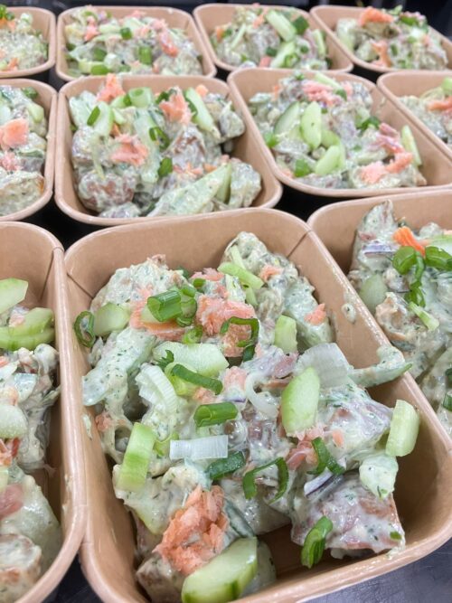 Aardappel zalm salade