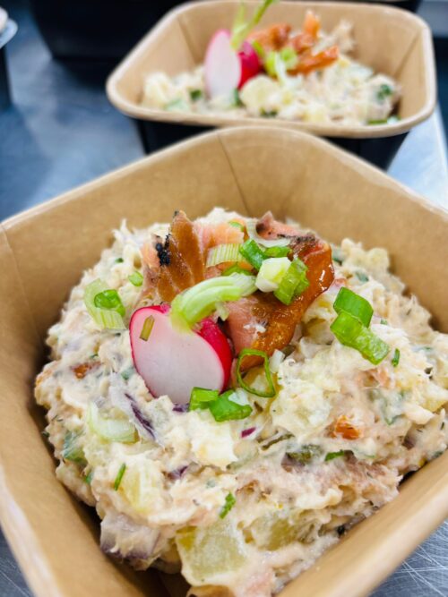 Aardappel-zalm salade